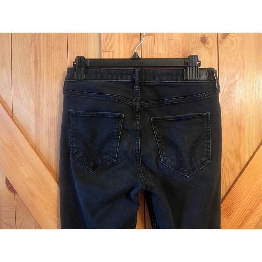 Hollister Jeans Womens 9R Black Denim High Rise Super Skinny 29x28 Stretch (1320 - Picture 5 of 7